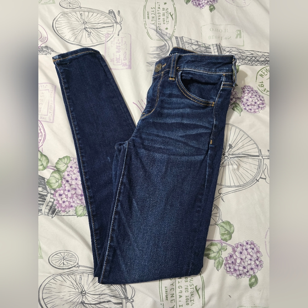 American Eagle Outfitter Navy Blue Jegging Size 2R for Womens Next Level Stretch - Picture 14 of 15
